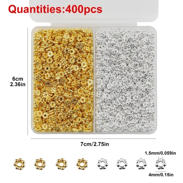 Jewelry Making Kits - 400pcs Snowflake Alloy Beads - Image 4