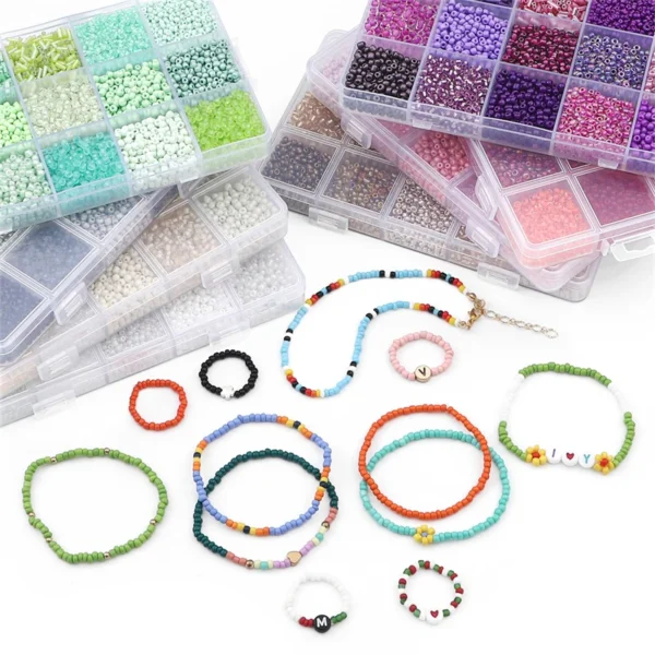 Jewelry Making Kits with 15 Colors Glass Beads - Image 6