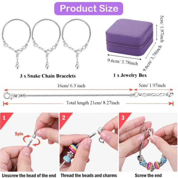 Jewelry Making Kits: 68Pcs Bead Bracelet Necklace Set - Image 5