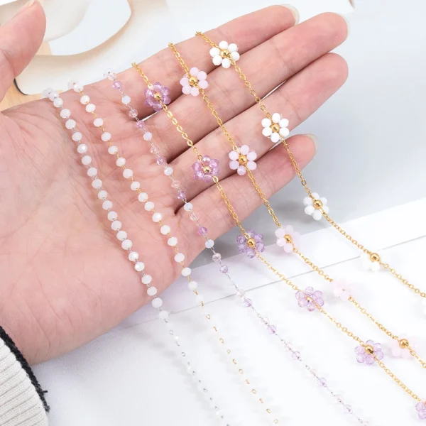 Jewelry Making Kits - 1m Daisy Beaded Crystal Chain - Image 4