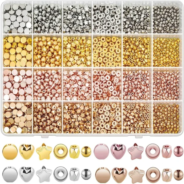 Jewelry Making Kits: 2160pcs Golden Spacer Beads Set