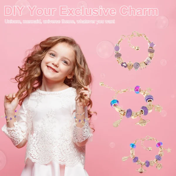 Jewelry Making Kits: 63Pcs Charms & Clay Beads Set - Image 5