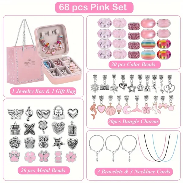Jewelry Making Kits - 68pcs Unicorn & Mermaid Charms Set - Image 2