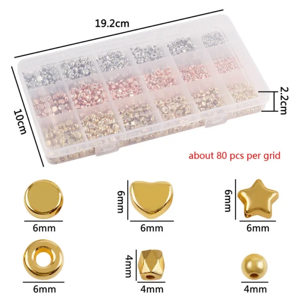 Jewelry Making Kits: 1440pcs Gold Spacer Beads DIY - Image 3