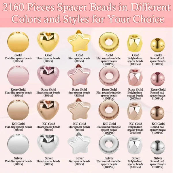 Jewelry Making Kits: 2160pcs CCB Spacer Beads Set - Image 3