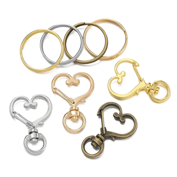 Jewelry Making Kits - 20pcs Heart Lobster Clasp Hooks - Image 4