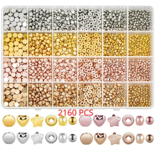 Jewelry Making Kits: 2160pcs CCB Spacer Beads Set