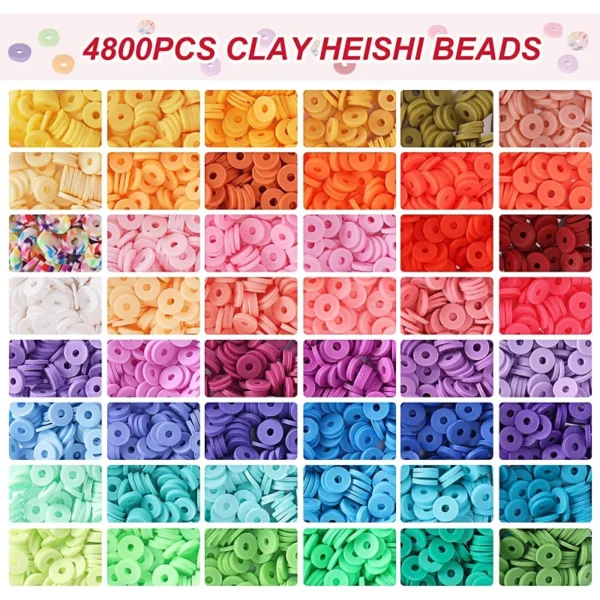 Jewelry Making Kits - 4800pcs Clay Beads for Bracelets - Image 5