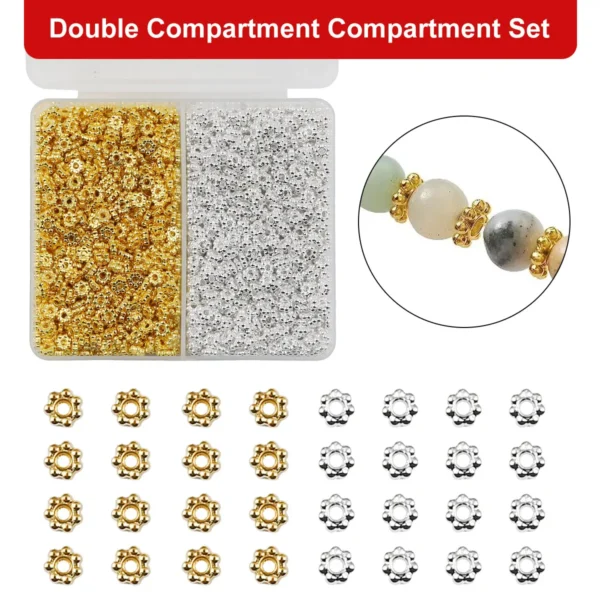 Jewelry Making Kits - 400pcs Snowflake Alloy Beads - Image 2