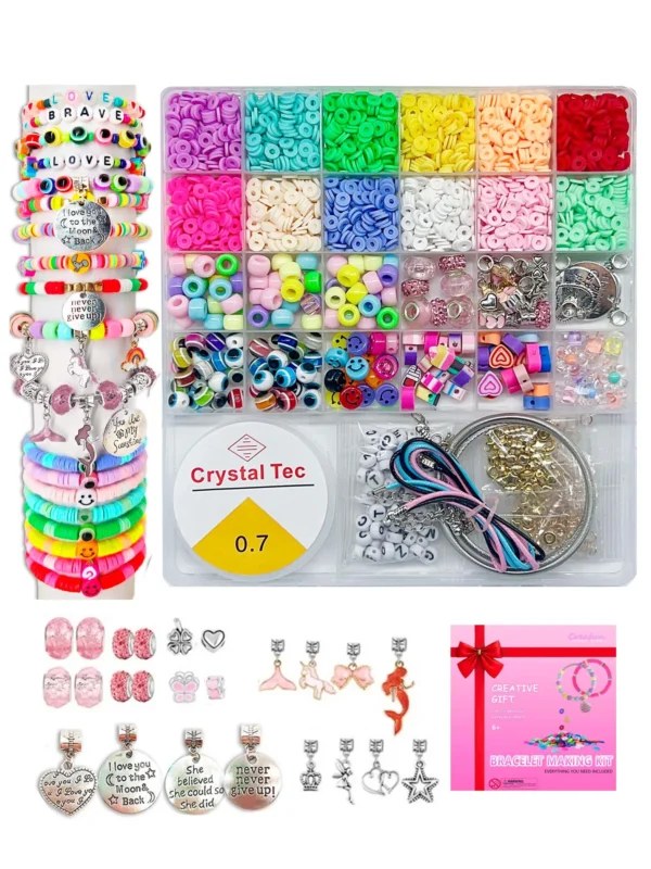 Jewelry Making Kits – 10 Colors Clay Beads Bracelet Kit