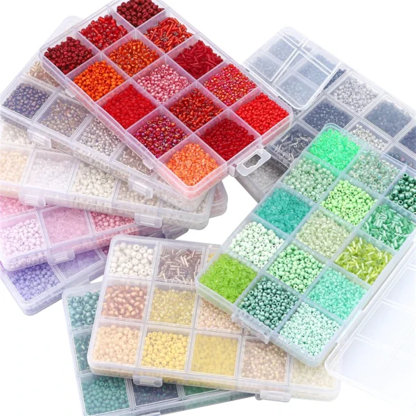 Jewelry Making Kits with 15 Colors Glass Beads - Image 2