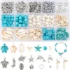Jewelry Making Kits 292Pcs Turquoise Beach Charms Beads