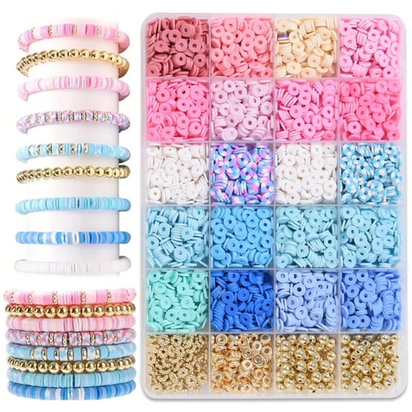 Jewelry Making Kits Clay Bead Set 24 Colors For Bracelets