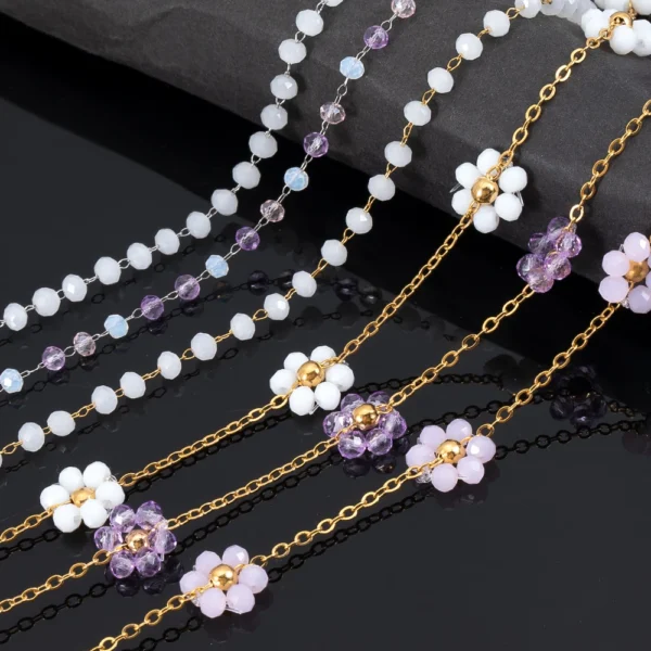 Jewelry Making Kits - 1m Daisy Beaded Crystal Chain