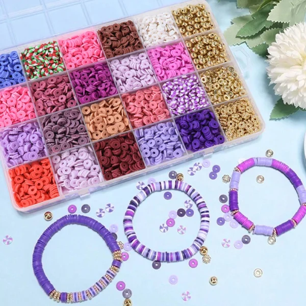 Jewelry making kits - 4200pcs Clay & Vinyl Beads - Image 3