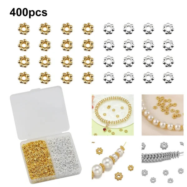 Jewelry Making Kits - 400pcs Snowflake Alloy Beads - Image 5