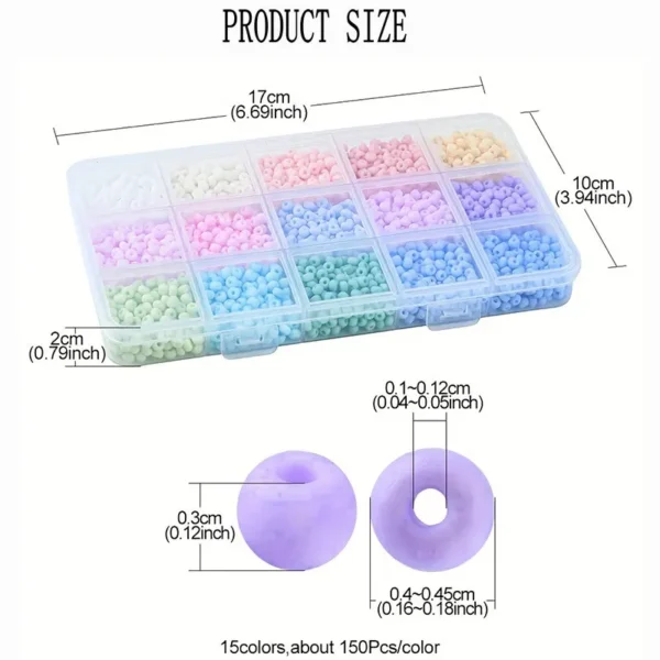 Jewelry making kits - 2250pcs Macaroon Seed Beads - Image 4