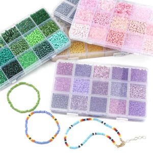 Jewelry Making Kits with 15 Colors Glass Beads