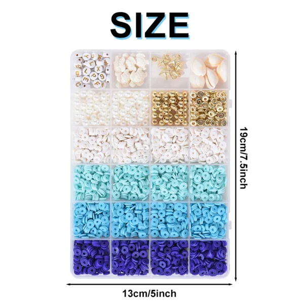 Jewelry Making Kits: 6000 Blue Clay Beads for Bracelets - Image 2