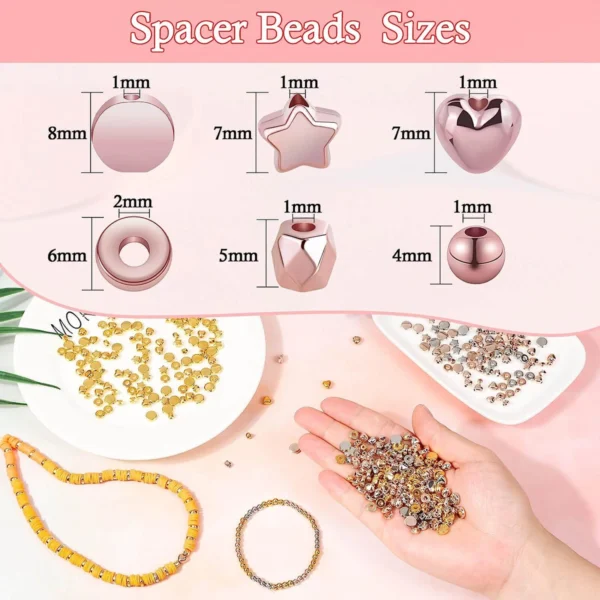 Jewelry Making Kits: 2160pcs Golden Spacer Beads Set - Image 3